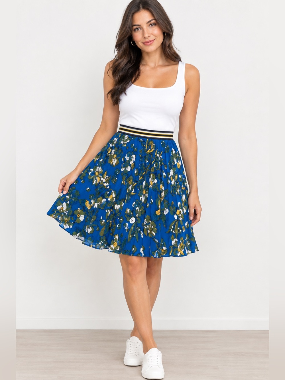 Ted Baker “zakai “Blue Floral Pleated Skirt size us 10